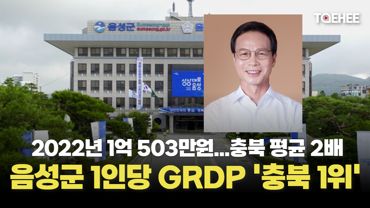 음성군 1인당 지역내총생산 충북 1위했다