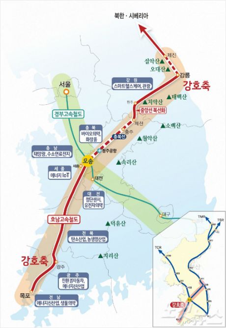 강호축과 강호대륙 구상도./충북도제공