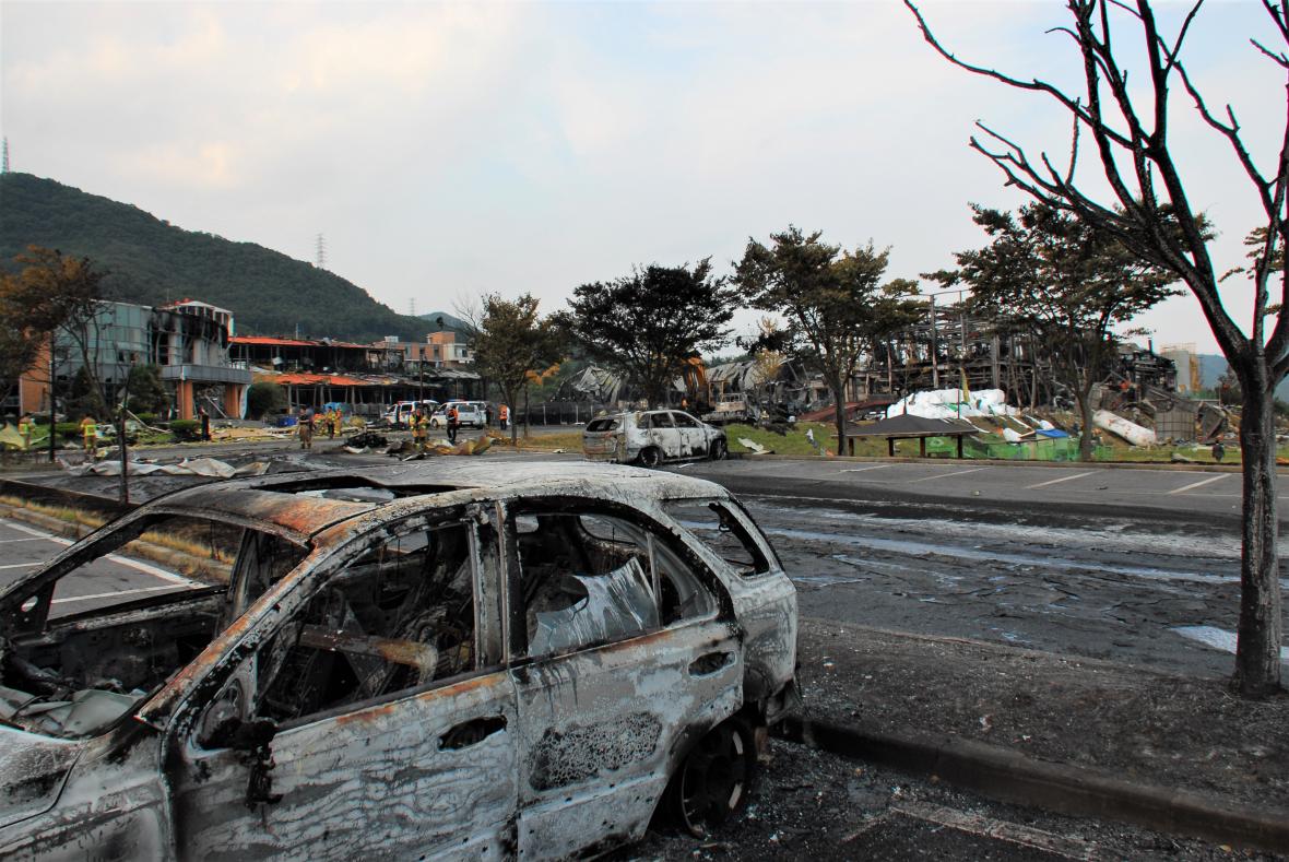 충주공장 대폭발화재 현장모습./뉴시스